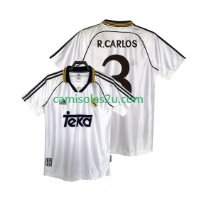 Camisolas de futebol Real Madrid R.CARLOS 3 2000 Retro Equipamento Principal 1998 Manga Curta
